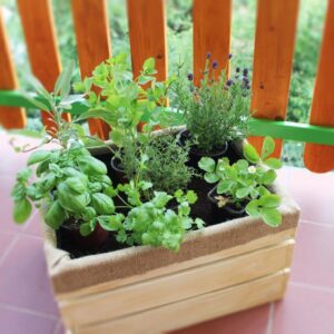 dřevěný květník