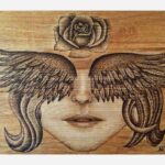 dřevěný obraz pyrografie
