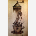 dřevěný obraz pyrografie