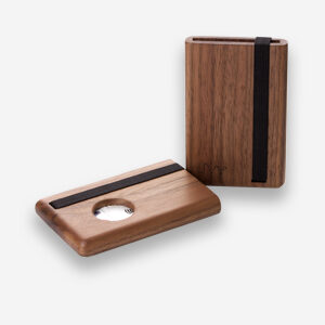 dřevěná pouzdra na karty a vizitky