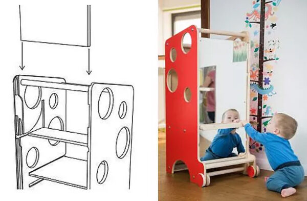 montessori zrcadlo - doplněk k učící věži