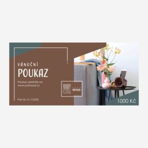 Vánoční dárkový poukaz Justwood s motivem pro dospělé v hodnotě 1000 Kč