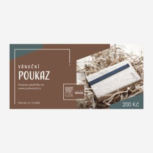 Vánoční dárkový poukaz Justwood s motivem pro dospělé v hodnotě 200 Kč